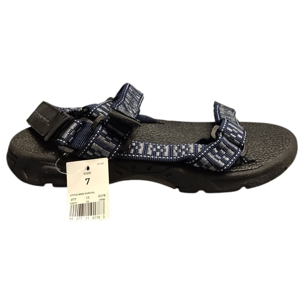 Prospirit Rugged‎ Walking Sandals Mens Size 7 Black Navy Ankle Adjustable Straps
